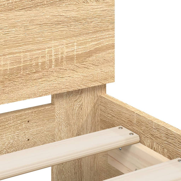 vidaXL Bed Frame with Headboard LED Lighting Sonoma Oak 150x200cm