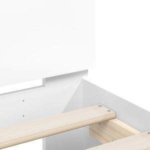 vidaXL Bed Frame with Headboard LED Lighting White 140x200 cm