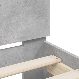 vidaXL Bed Frame with Headboard LED Lighting Concrete Gray 120x200 cm
