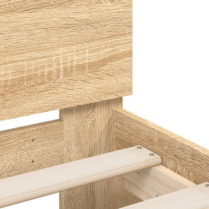 vidaXL Bed Frame with Headboard LED Lighting Sonoma Oak 120x190cm