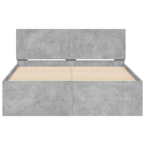 Bettgestell 140x190 cm mit LED Betongrau