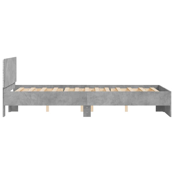 Bettgestell 140x190 cm mit LED Betongrau