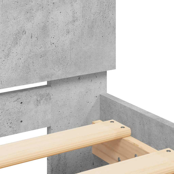 Bettgestell 140x190 cm mit LED Betongrau