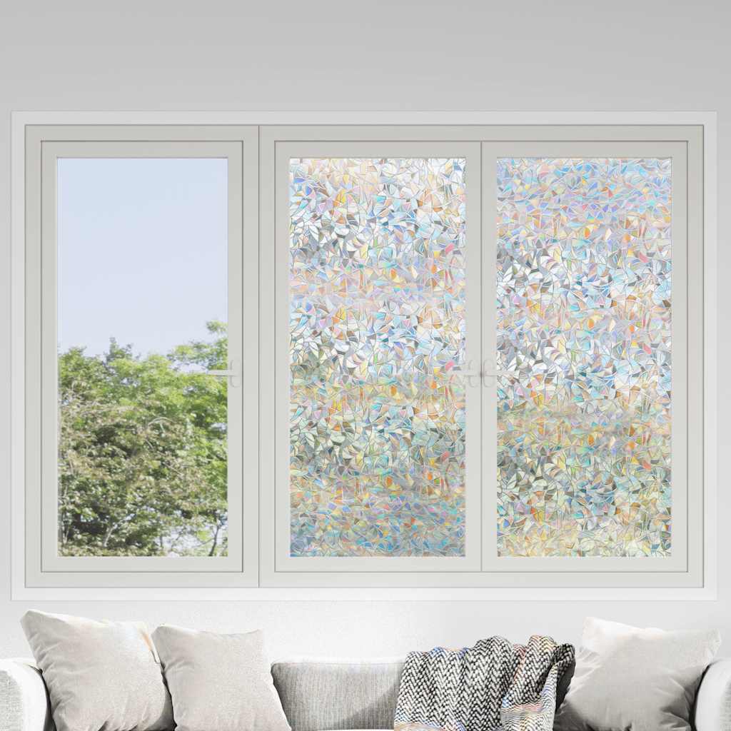 vidaXL Window Films 5 pcs. Frosted 3D Rainbow Pattern PVC