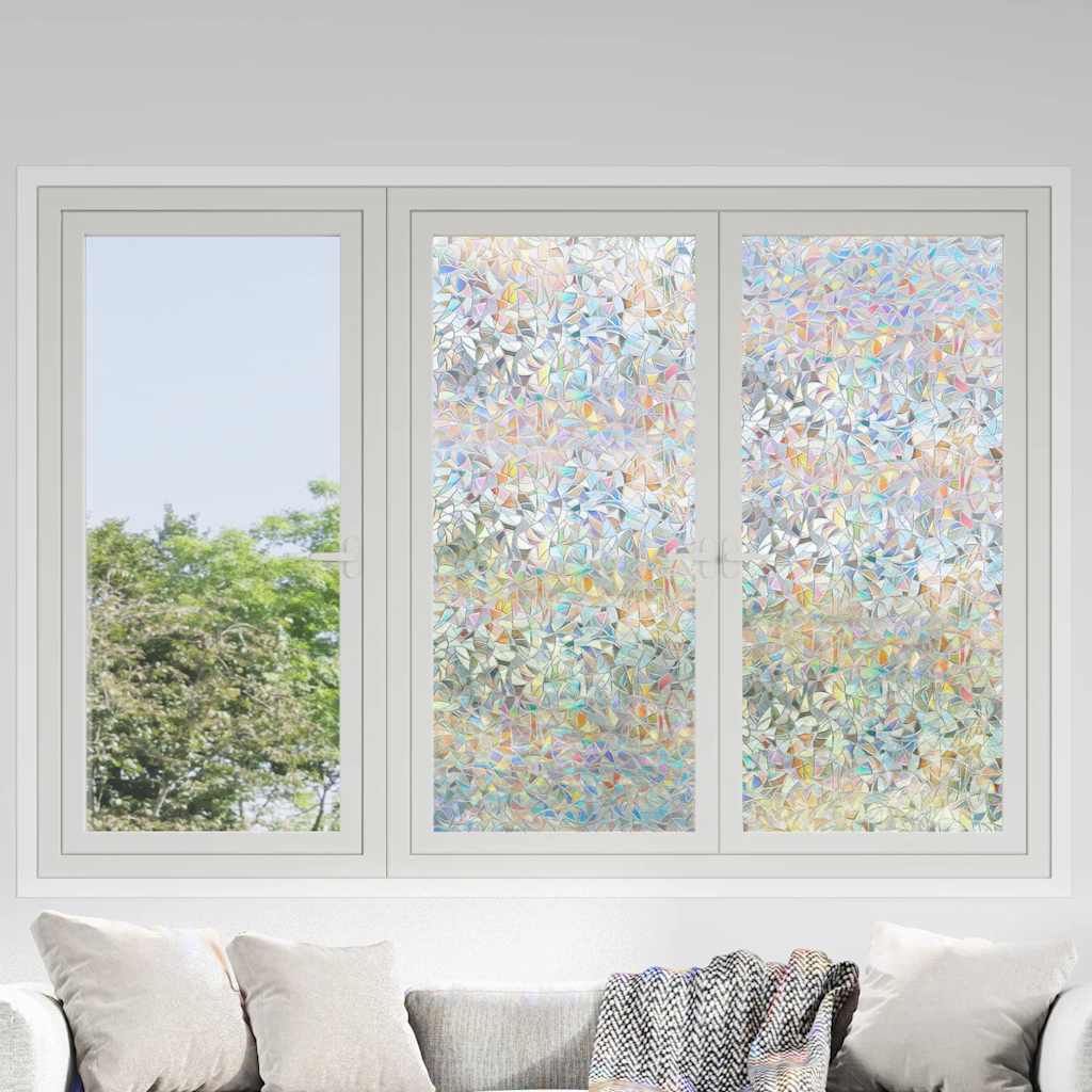 vidaXL Window Films 3 pcs. Frosted 3D Rainbow Pattern PVC