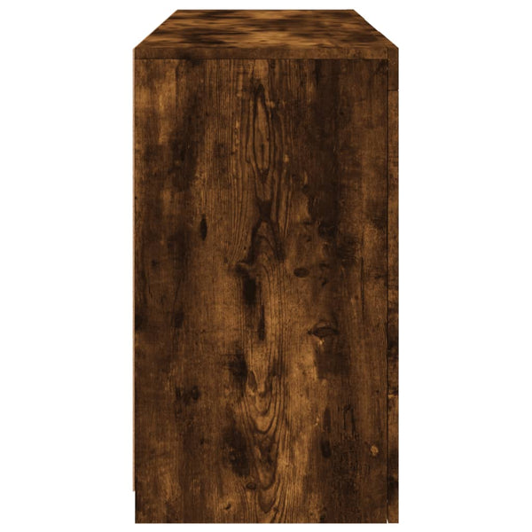 vidaXL Sideboard with LED Lights Smoked Oak 123x37x67 cm