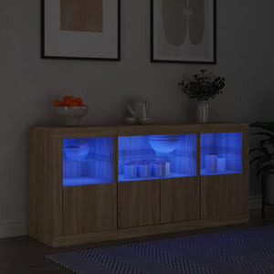 vidaXL Sideboard with LED Lights Sonoma Oak 142.5x37x67 cm