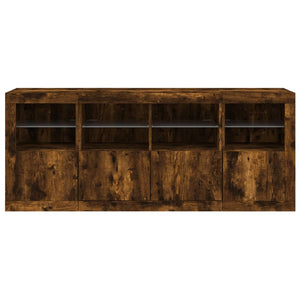 vidaXL Sideboard with LED Lights Smoked Oak 163x37x67 cm