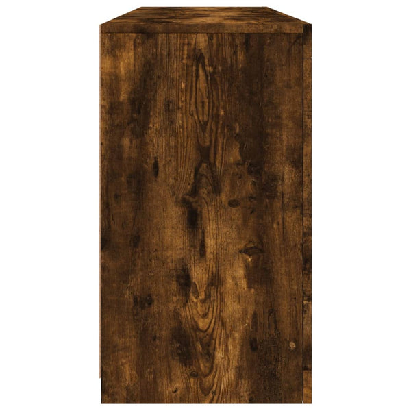 vidaXL Sideboard with LED Lights Smoked Oak 163x37x67 cm
