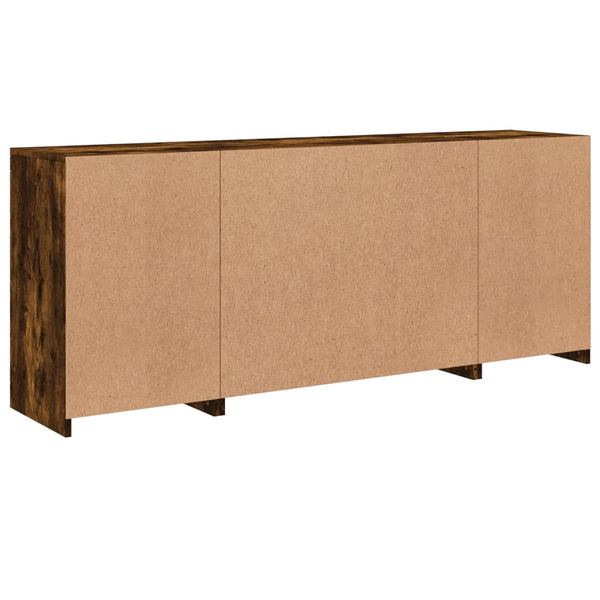 vidaXL Sideboard with LED Lights Smoked Oak 163x37x67 cm
