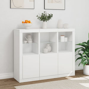 vidaXL Sideboards with LED Lights 3 pcs. White Engineered Wood