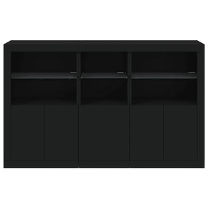 vidaXL Sideboard with LED Lights Black 162x37x100 cm