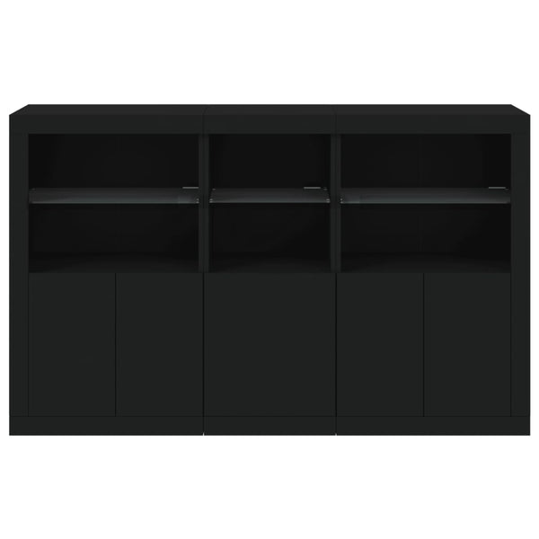 vidaXL Sideboard with LED Lights Black 162x37x100 cm