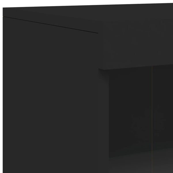 vidaXL Sideboard with LED Lights Black 162x37x100 cm