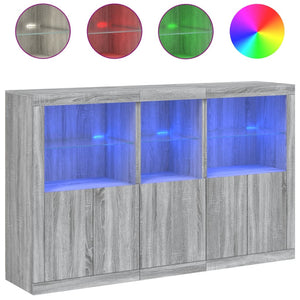 vidaXL Sideboard with LED Lights Sonoma Grey 162x37x100 cm