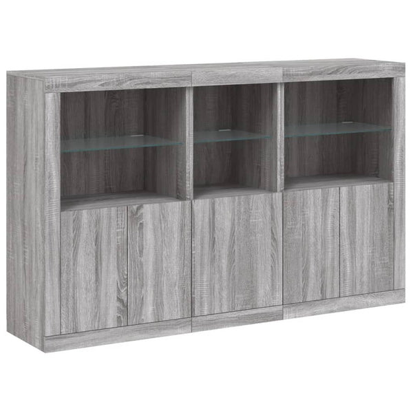 vidaXL Sideboard with LED Lights Sonoma Grey 162x37x100 cm