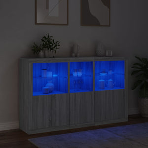 vidaXL Sideboard with LED Lights Sonoma Grey 162x37x100 cm