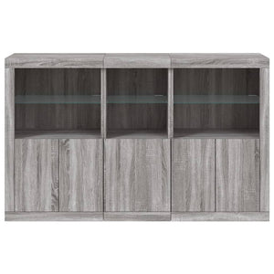 vidaXL Sideboard with LED Lights Sonoma Grey 162x37x100 cm