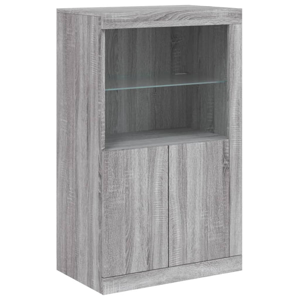 vidaXL Sideboard with LED Lights Sonoma Grey 162x37x100 cm