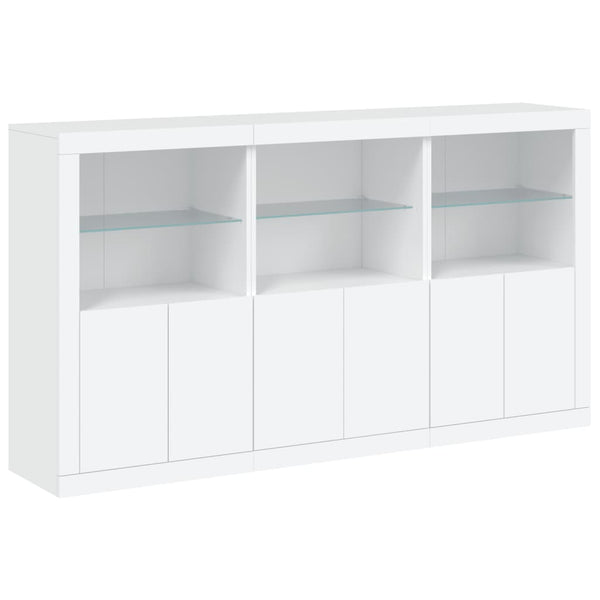 Sideboard mit LED-Leuchten, Weiß, 181,5 cm