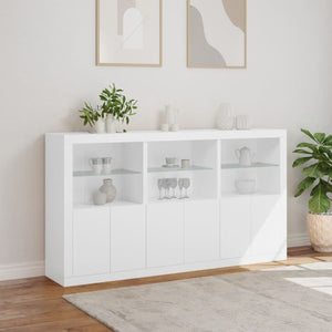 Sideboard mit LED-Leuchten, Weiß, 181,5 cm