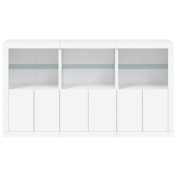 Sideboard mit LED-Leuchten, Weiß, 181,5 cm