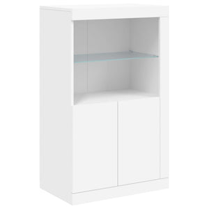 Sideboard mit LED-Leuchten, Weiß, 181,5 cm