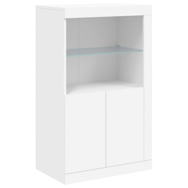 Sideboard mit LED-Leuchten, Weiß, 181,5 cm