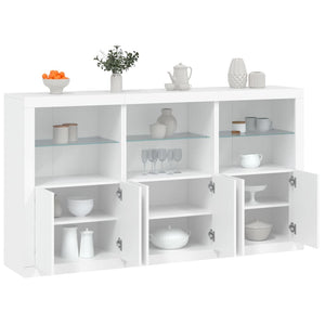 Sideboard mit LED-Leuchten, Weiß, 181,5 cm