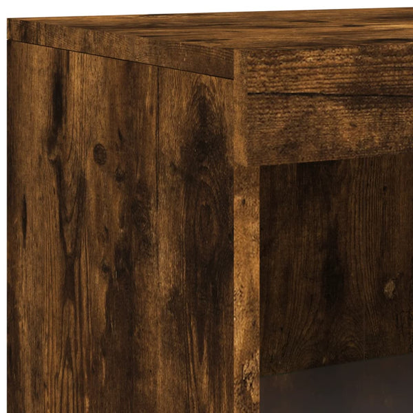 Sideboard mit LED-Leuchten, Räuchereiche, 181,5 cm