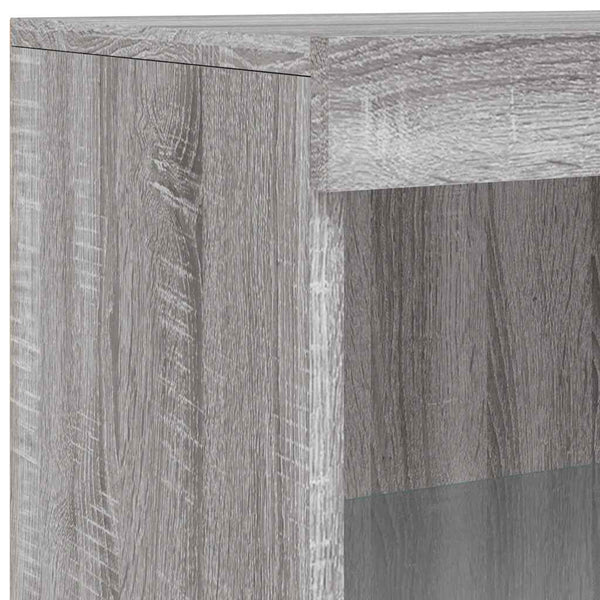 Sideboard Grau Sonoma mit LED-Leuchten 181,5 cm