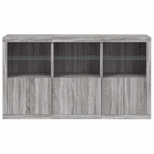 Sideboard Grau Sonoma mit LED-Leuchten 181,5 cm