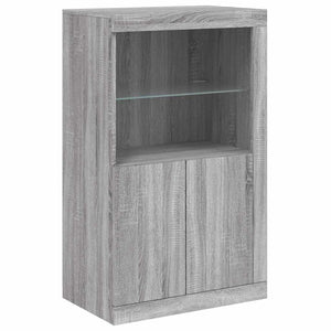 Sideboard Grau Sonoma mit LED-Leuchten 181,5 cm