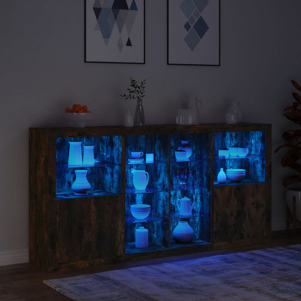 Sideboard mit LED Räuchereiche 202 cm