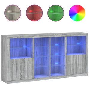 Sideboard Grau Sonoma mit LED 202x37x100 cm