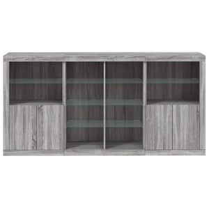 Sideboard Grau Sonoma mit LED 202x37x100 cm