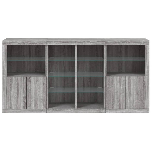Sideboard Grau Sonoma mit LED 202x37x100 cm