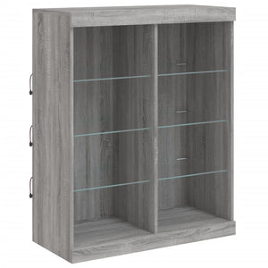 Sideboard Grau Sonoma mit LED 202x37x100 cm
