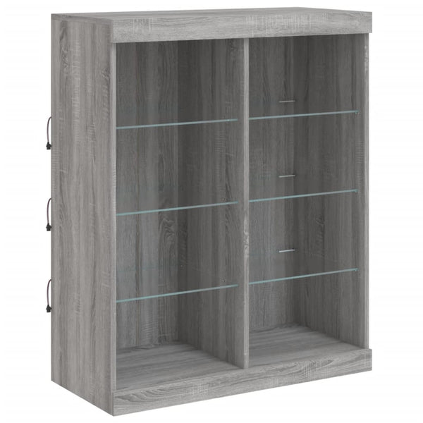 Sideboard Grau Sonoma mit LED 202x37x100 cm