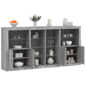 Sideboard Grau Sonoma mit LED 202x37x100 cm