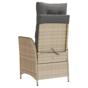 3-tlg. Poly Rattan Bistro-Set mit Kissen, Beige