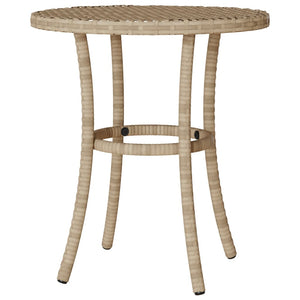3-tlg. Poly Rattan Bistro-Set mit Kissen, Beige