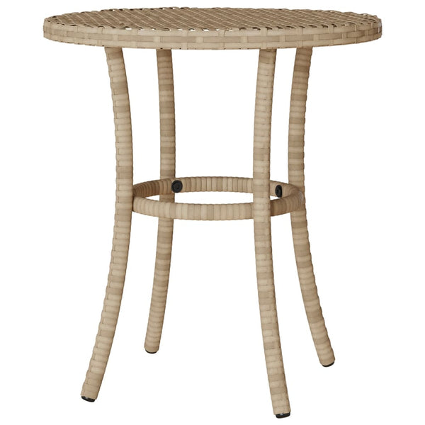 3-tlg. Poly Rattan Bistro-Set mit Kissen, Beige