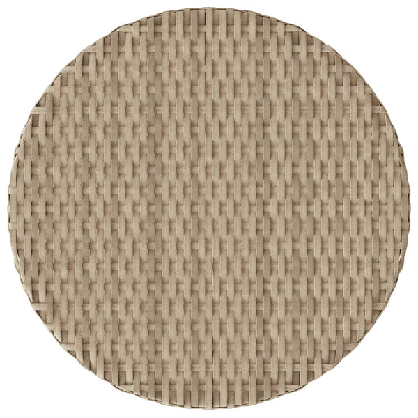 3-tlg. Poly Rattan Bistro-Set mit Kissen, Beige