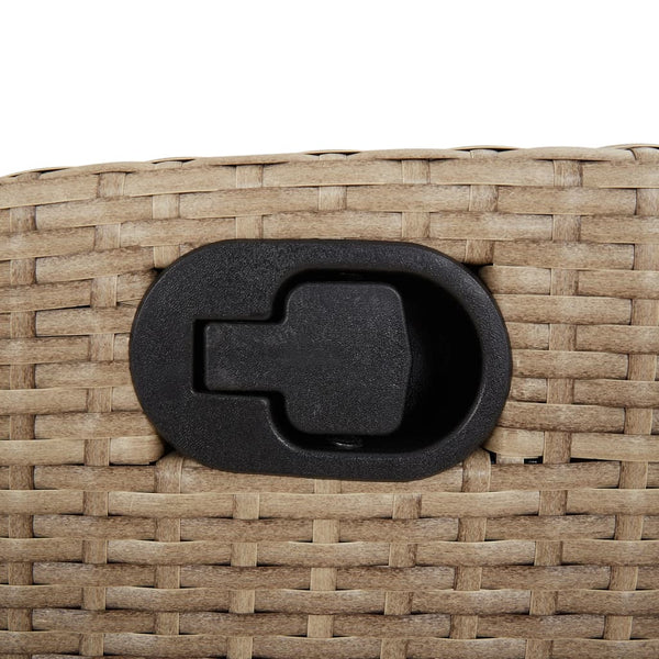 3-tlg. Poly Rattan Bistro-Set mit Kissen, Beige