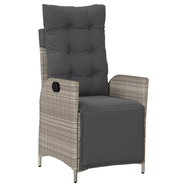3-tlg. Bistro-Set Hellgrau Poly Rattan