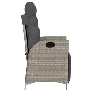 3-tlg. Bistro-Set Hellgrau Poly Rattan