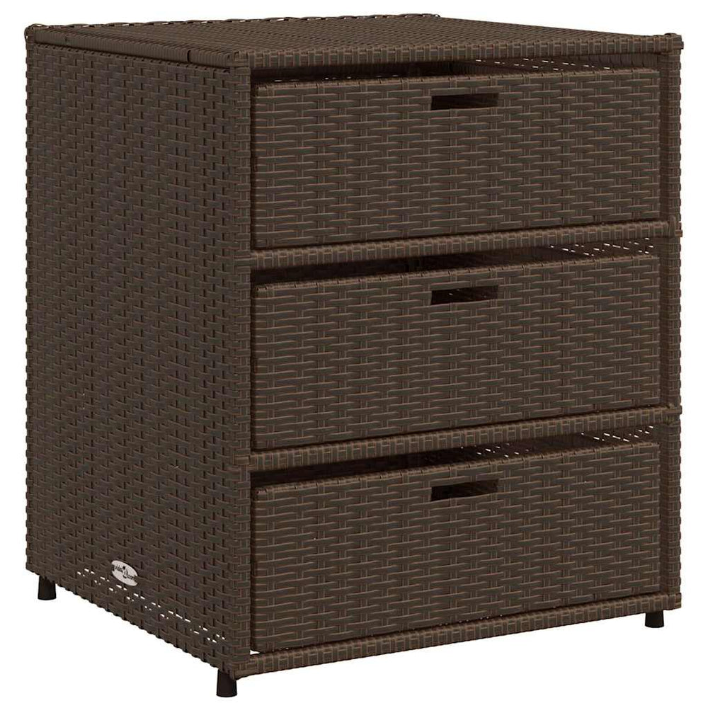 Gartenschrank Braun Poly Rattan 55x59x69cm