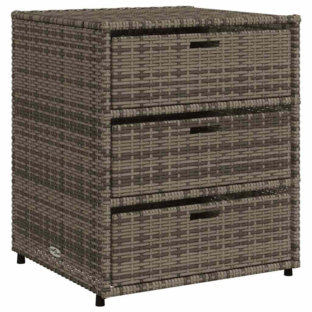 Gartenschrank Grau Poly Rattan 55x59x69cm