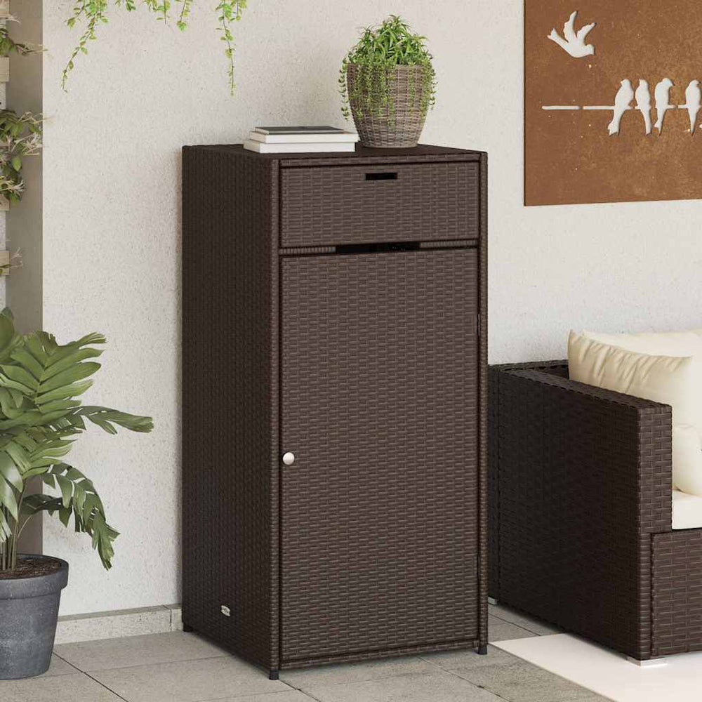 Gartenschrank Braun Poly Rattan 55x111 cm